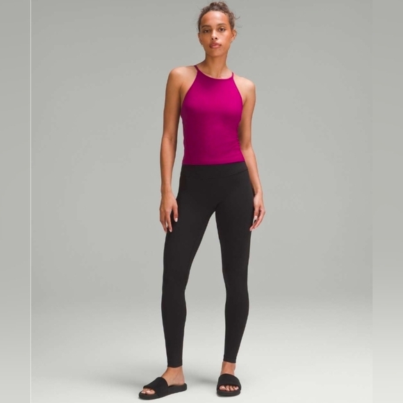 Lululemon Lightweight High-Neck Yoga Tank Top Magenta Purple 6 Excellent Padding - Picture 2 of 9